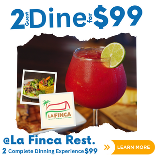 @LaFinca Rest. 2 Guest Dining Experience for just $99 (2beverages, 2appetizers, 2main dishes + dessert for 2)